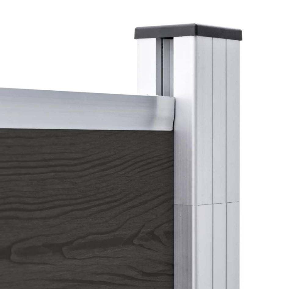 Panel de valla WPC negro 180x186