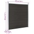 Panel de valla WPC negro 180x186