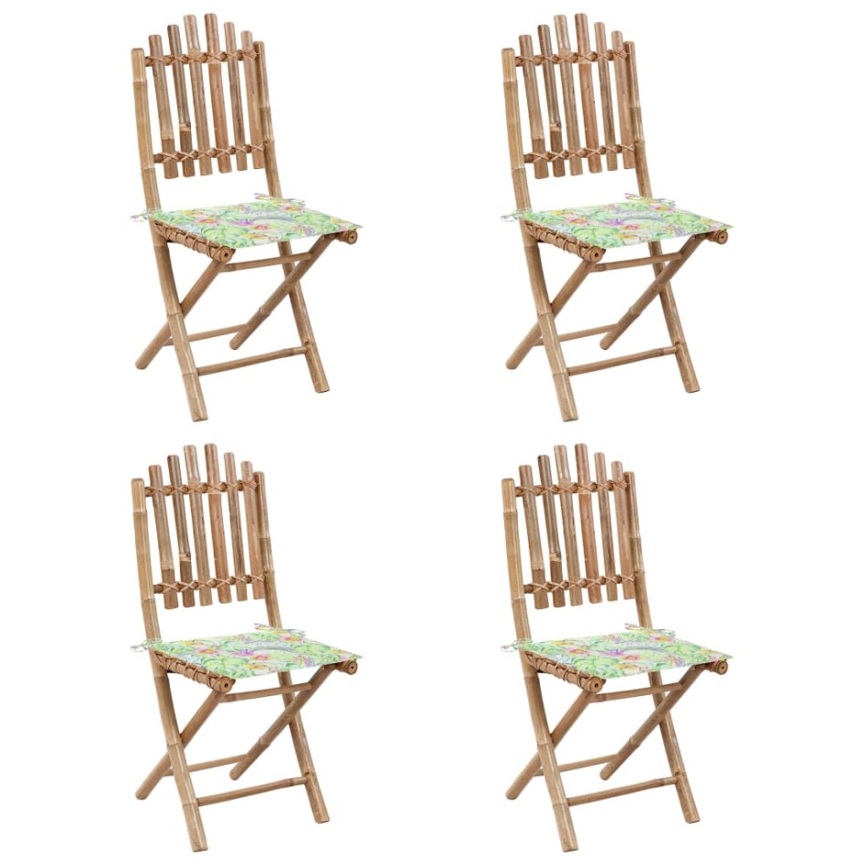 Set de comedor exterior plegable 5 piezas con cojines