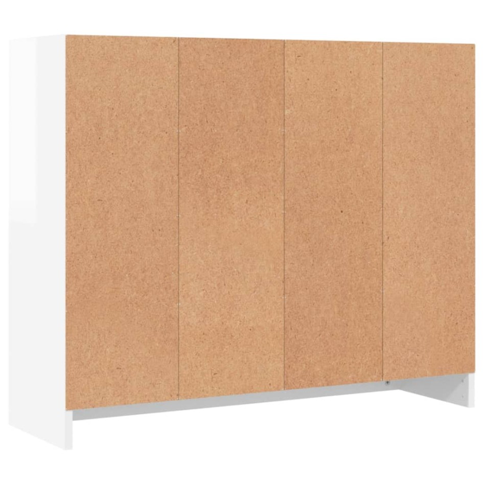 Aparador madera de ingeniería blanco brillante 91x28x75