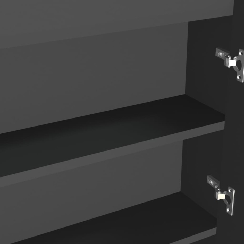 Armario de baño con espejo MDF gris antracita 80x15x60