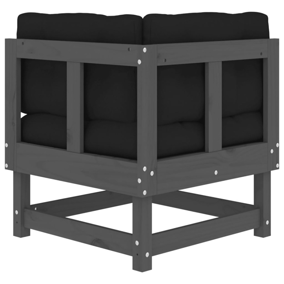 Sofás esquineros con cojines 2 uds madera maciza de pino