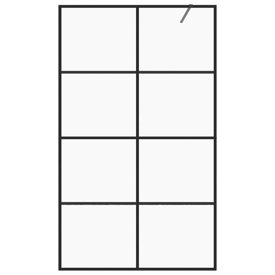 Mampara ducha accesible vidrio ESG transparente negro 90x195