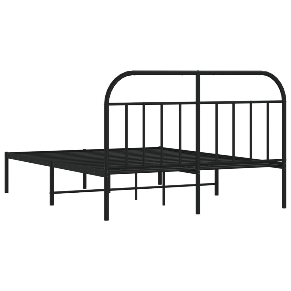 Estructura de cama con cabecero metal negro 140x190