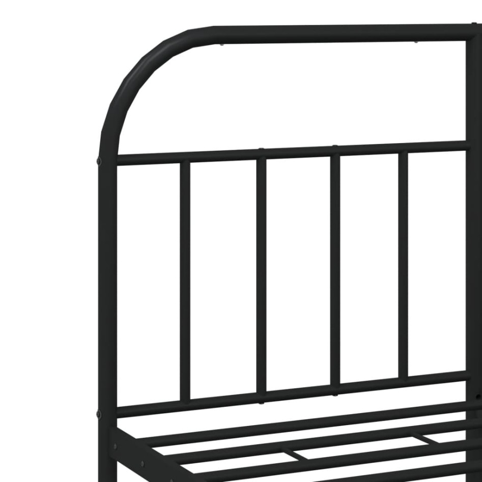 Estructura de cama con cabecero metal negro 140x190