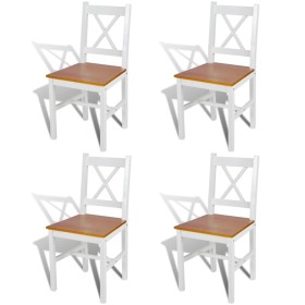 Sillas de comedor 4 unidades madera de pino