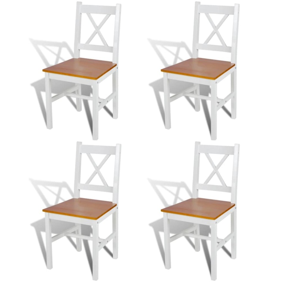 Sillas de comedor 4 unidades madera de pino