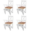Sillas de comedor 4 unidades madera de pino blancas