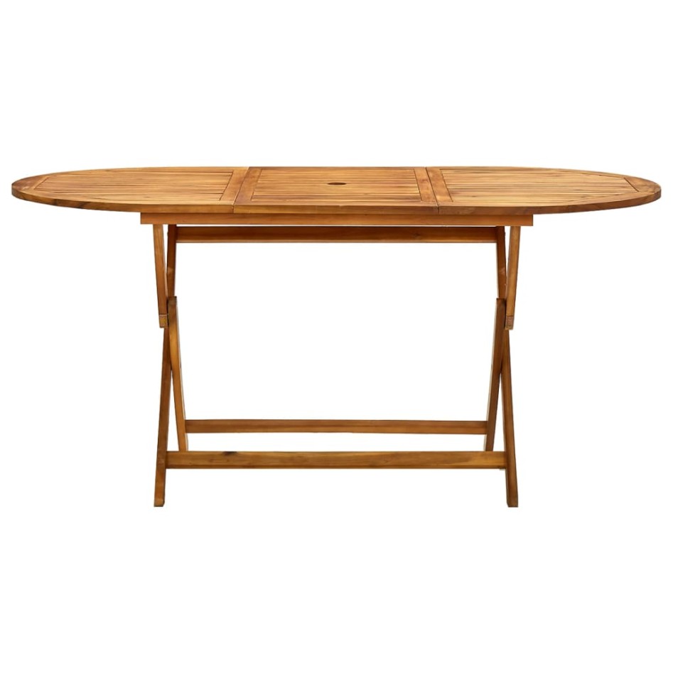 Mesa de jardín plegable madera maciza de acacia 160x85x75