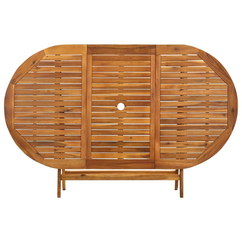 Mesa de jardín plegable madera maciza de acacia 160x85x75