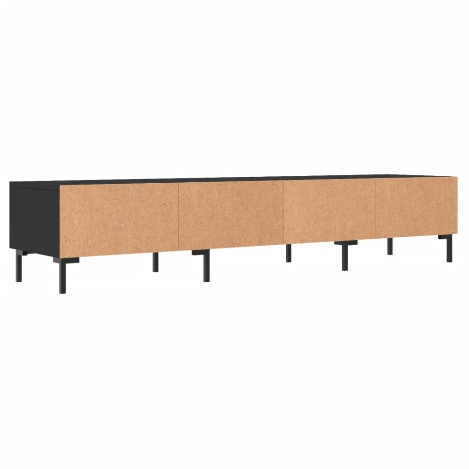 Mueble de TV madera de ingeniería negro 150x36x30
