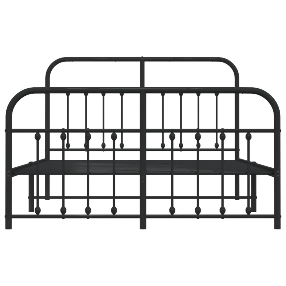 Estructura de cama cabecero y estribo metal negro 140x190