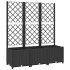 Jardinera con enrejado PP negro 120x40x136