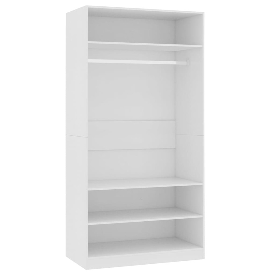 Armario de madera contrachapada blanco 100x50x200