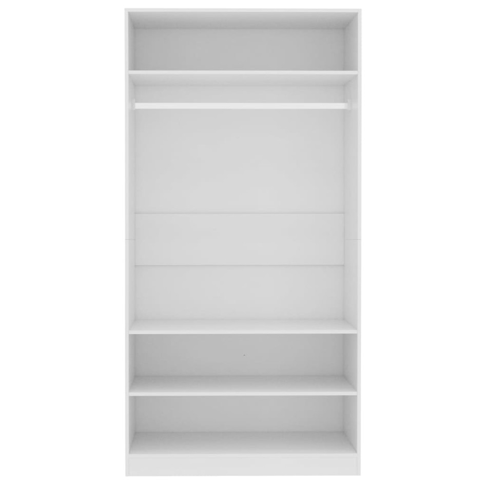 Armario de madera contrachapada blanco 100x50x200