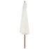 Sombrilla de jardín con palo de madera 350 cm blanco