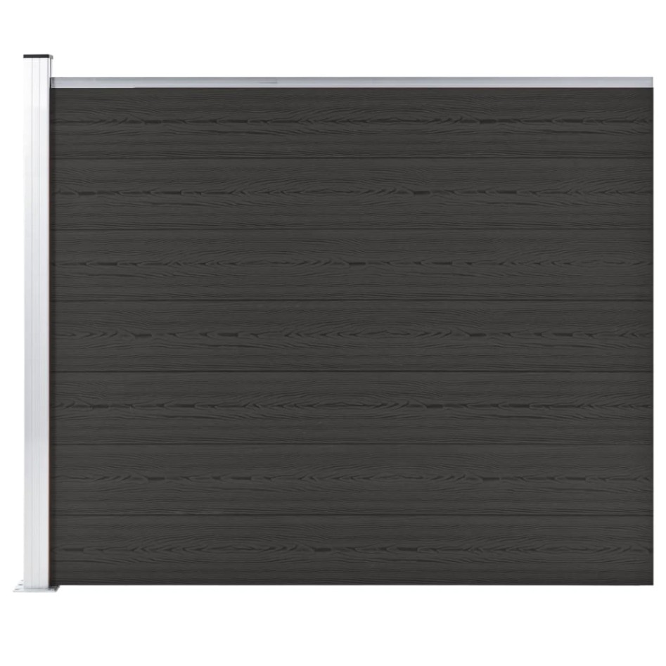 Panel de valla WPC negro 175x146