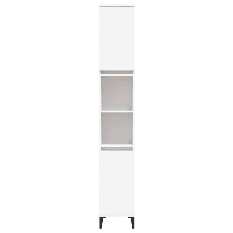 Armario de baño madera contrachapada blanco 30x30x190