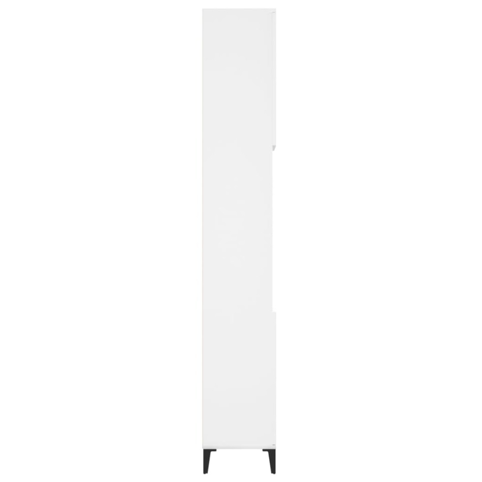 Armario de baño madera contrachapada blanco 30x30x190