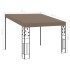 Cenador con montaje en la pared gris taupe 3x3x2,5