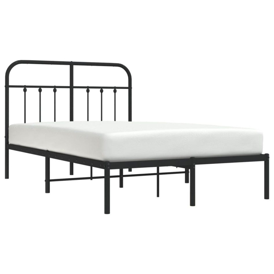 Estructura de cama con cabecero metal negro 120x190
