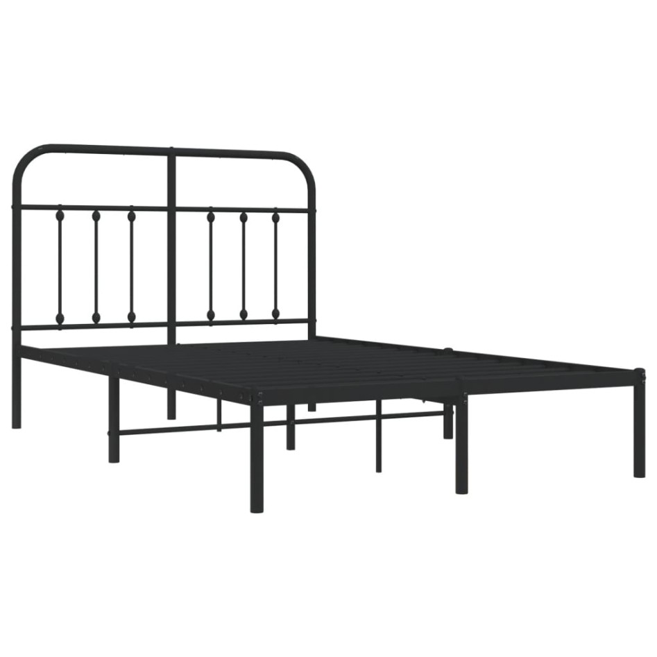 Estructura de cama con cabecero metal negro 120x190