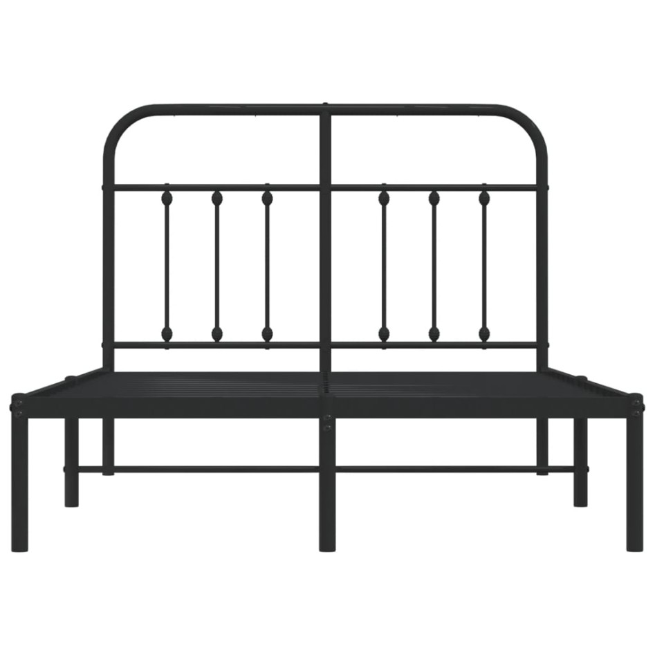 Estructura de cama con cabecero metal negro 120x190