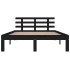 Estructura de cama de madera maciza negro 200x200