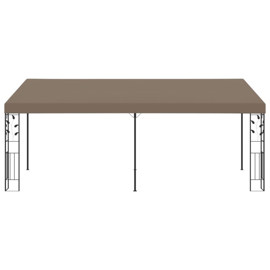 Cenador con montaje en la pared gris taupe 6x3x2,5