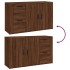 Aparador de madera contrachapada marrón roble 100x33x59,5