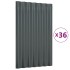 Paneles tejado 36 uds acero recubierto gris antracita 60x36