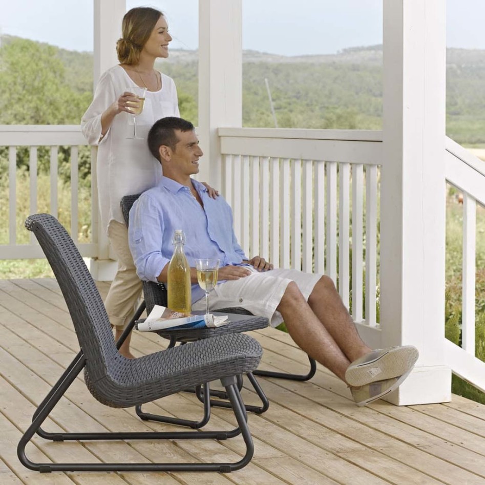 Keter Juego de muebles de jardín Rio 3 piezas color