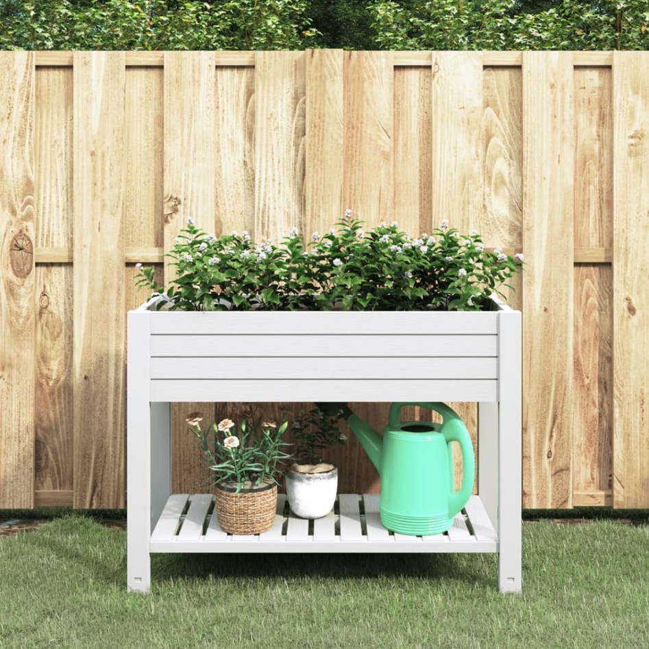 Jardinera alta polipropileno blanco 110x45x79