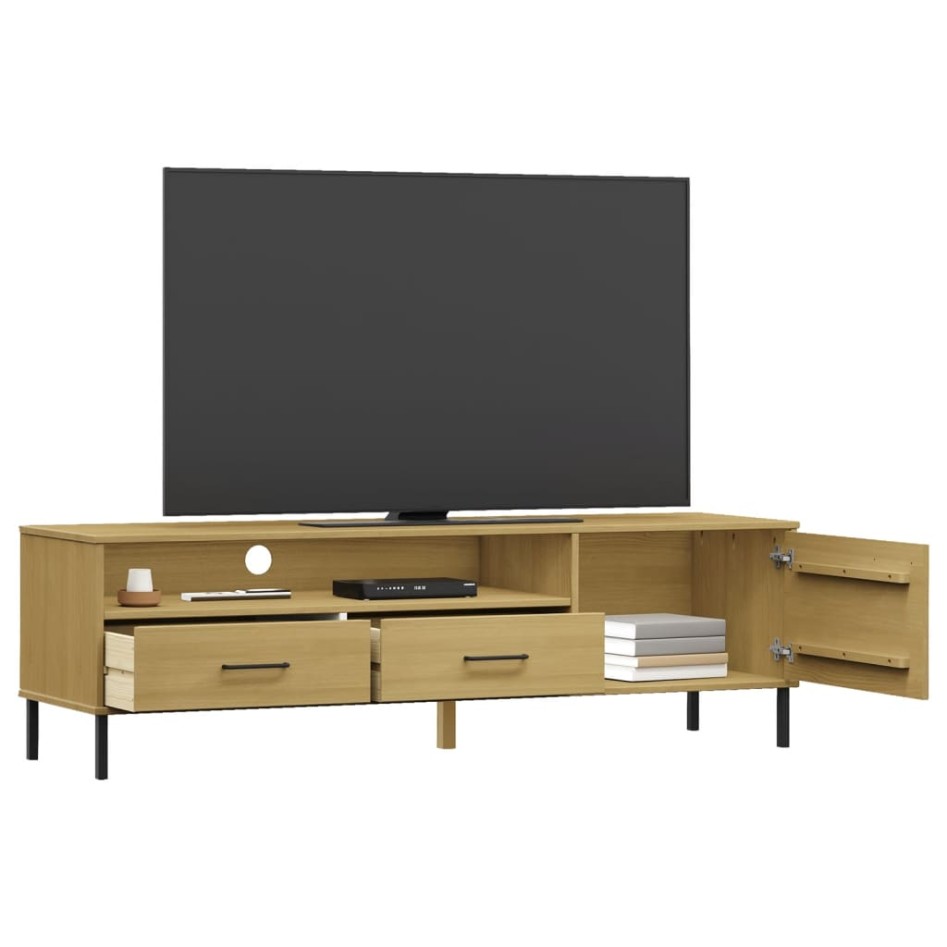Mueble de TV con patas de metal OSLO madera maciza pino