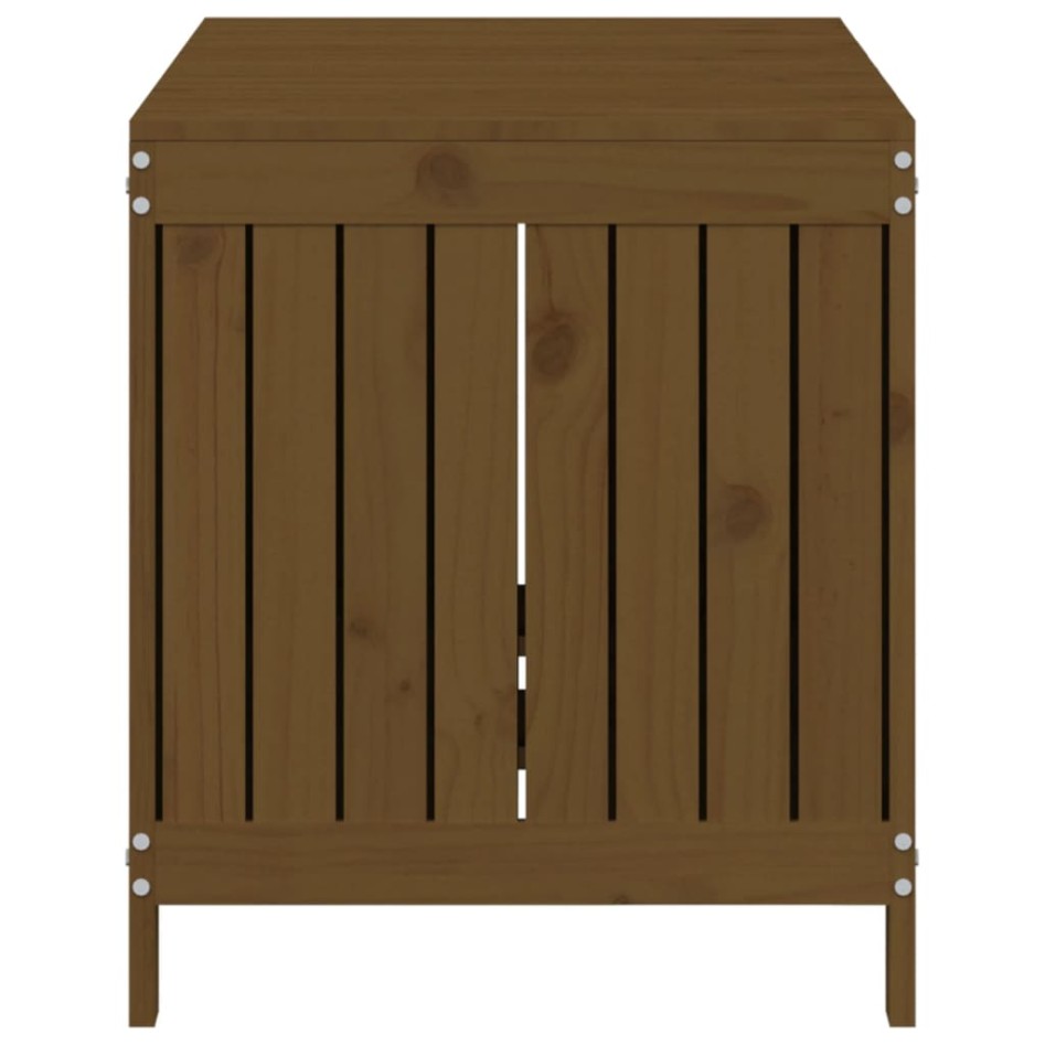 Caja de almacenaje jardín madera pino marrón miel 121x55x64