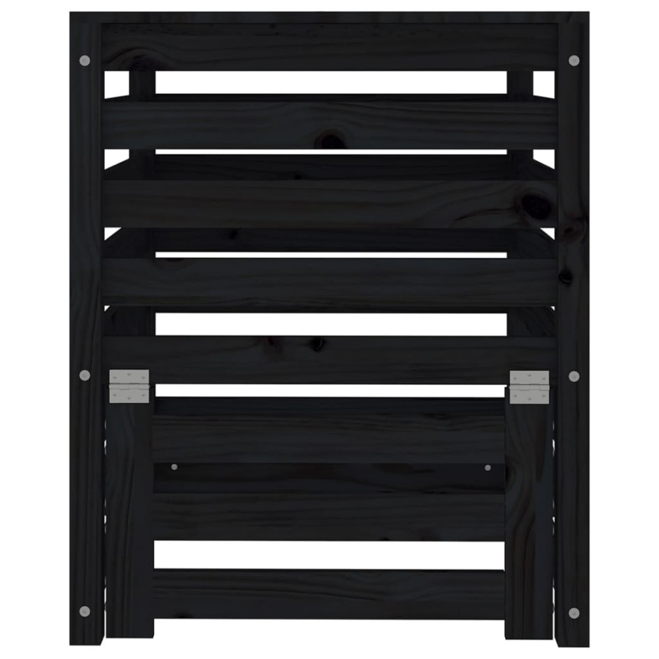 Compostador de madera maciza de pino negro 63,5x63,5x77,5