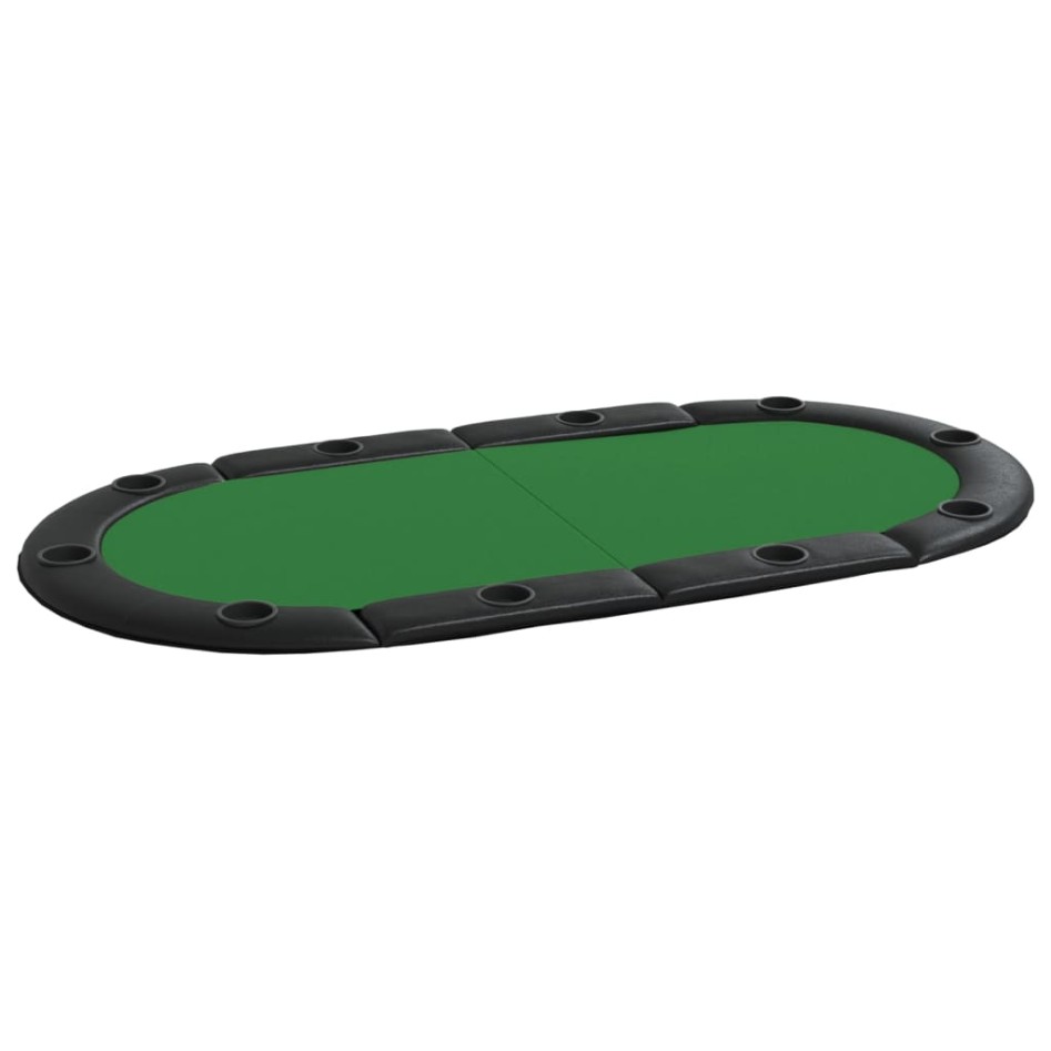 Tablero de póquer plegable para 10 jugadores verde 208x106x3