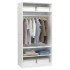 Armario de madera contrachapada blanco brillante 100x50x200