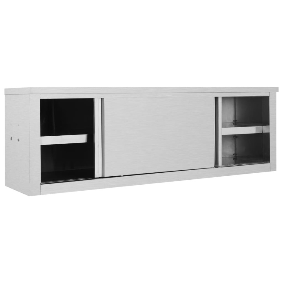 Armario pared de cocina puertas correderas acero 150x40x50