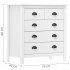 Mesita de noche Hill madera maciza de pino blanco 79x40x80