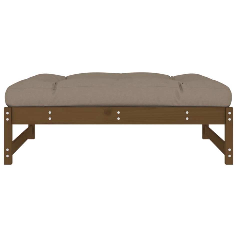 Taburete de jardín madera maciza de pino marrón miel 120x80