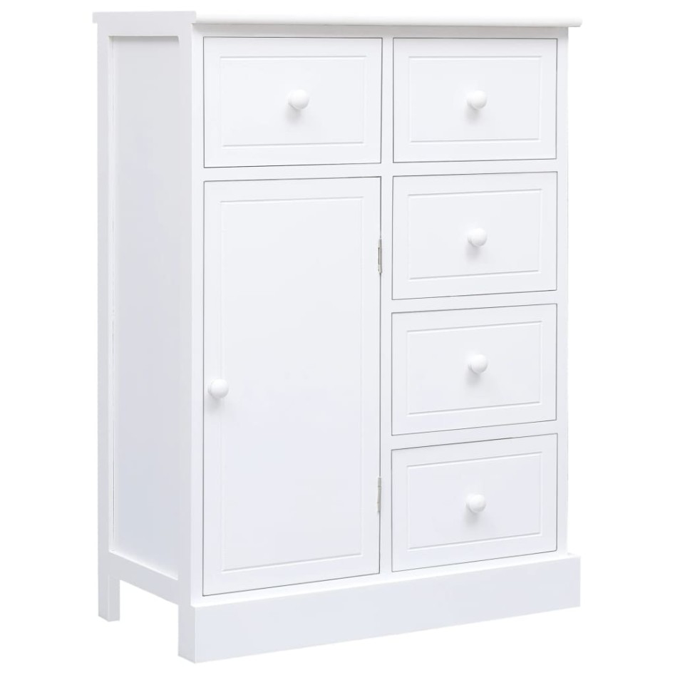 Aparador con 10 cajones madera blanco 113x30x79