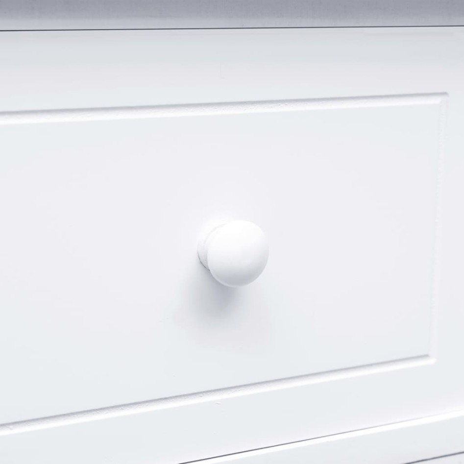 Aparador con 10 cajones madera blanco 113x30x79