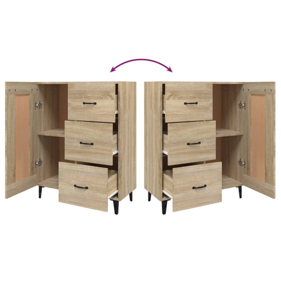 Aparador de madera contrachapada roble Sonoma 69,5x34x90