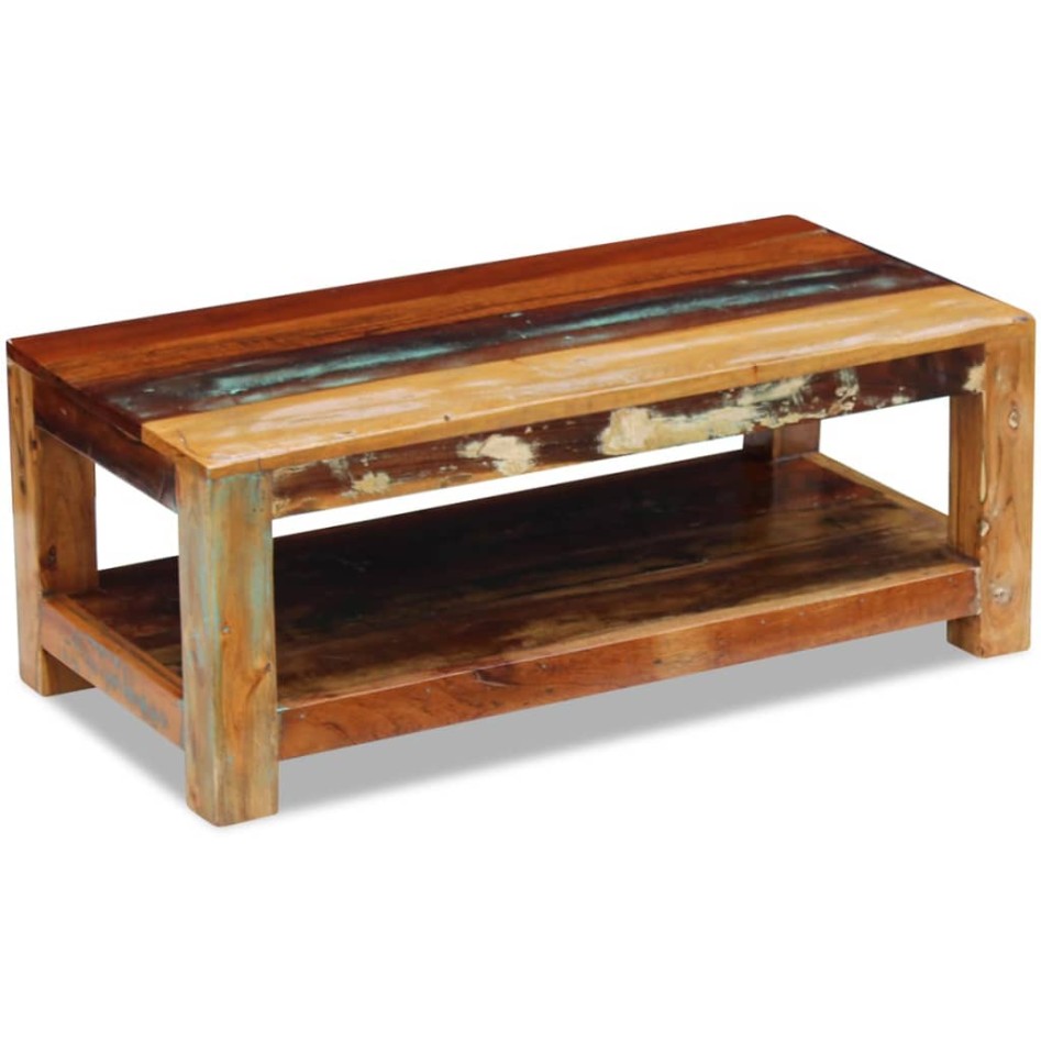 Mesa de centro madera maciza reciclada 90x45x35