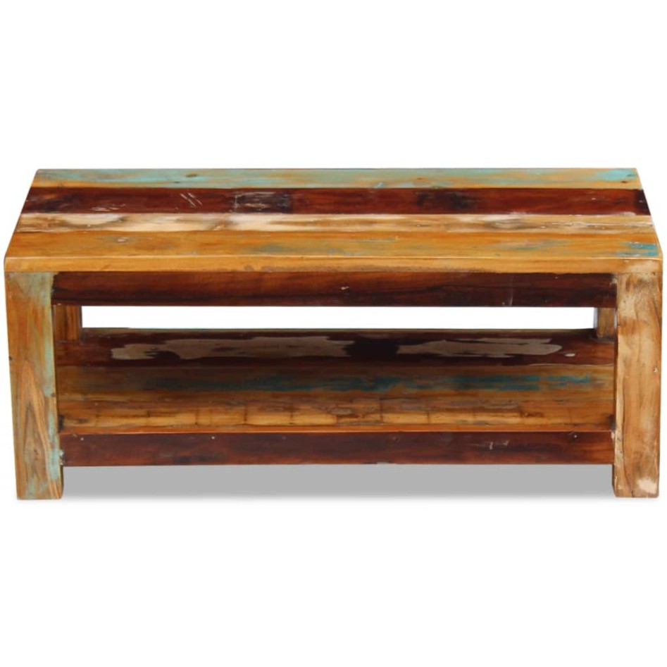 Mesa de centro madera maciza reciclada 90x45x35