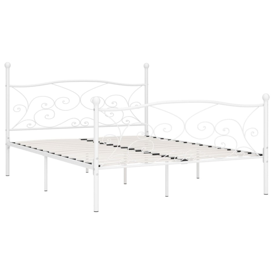 Estructura de cama con somier metal blanco 200x200