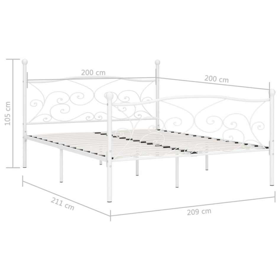 Estructura de cama con somier metal blanco 200x200