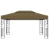 Cenador con doble techo gris taupe 3x4m 180