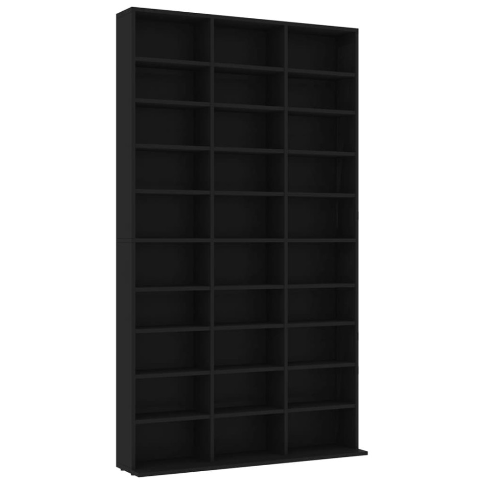 Armario para CDs madera contrachapada negro 102x16x177,5